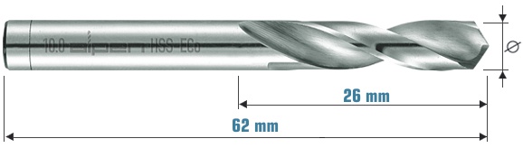 4,8 mm ø Cobalt stub drill bits in BULK 